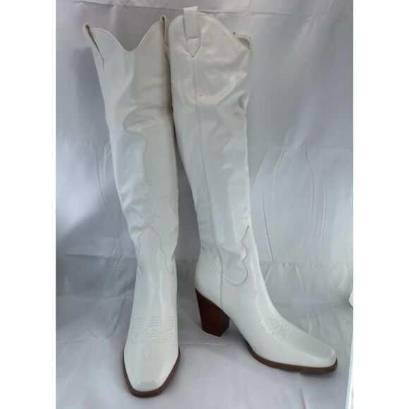 New Women Cowboy Knee High Boots wide C 71/2 - Picture 2 of 10